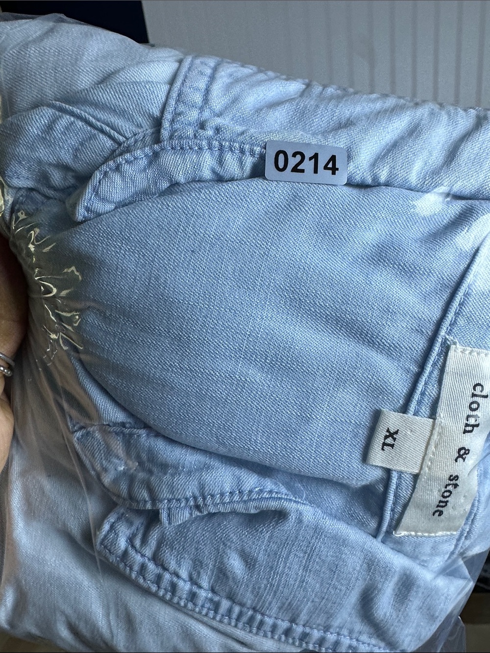 Cloth & Stone Anthropologie Sz XL Relaxed Chambray Utility Romper Drawstring - Picture 11 of 11